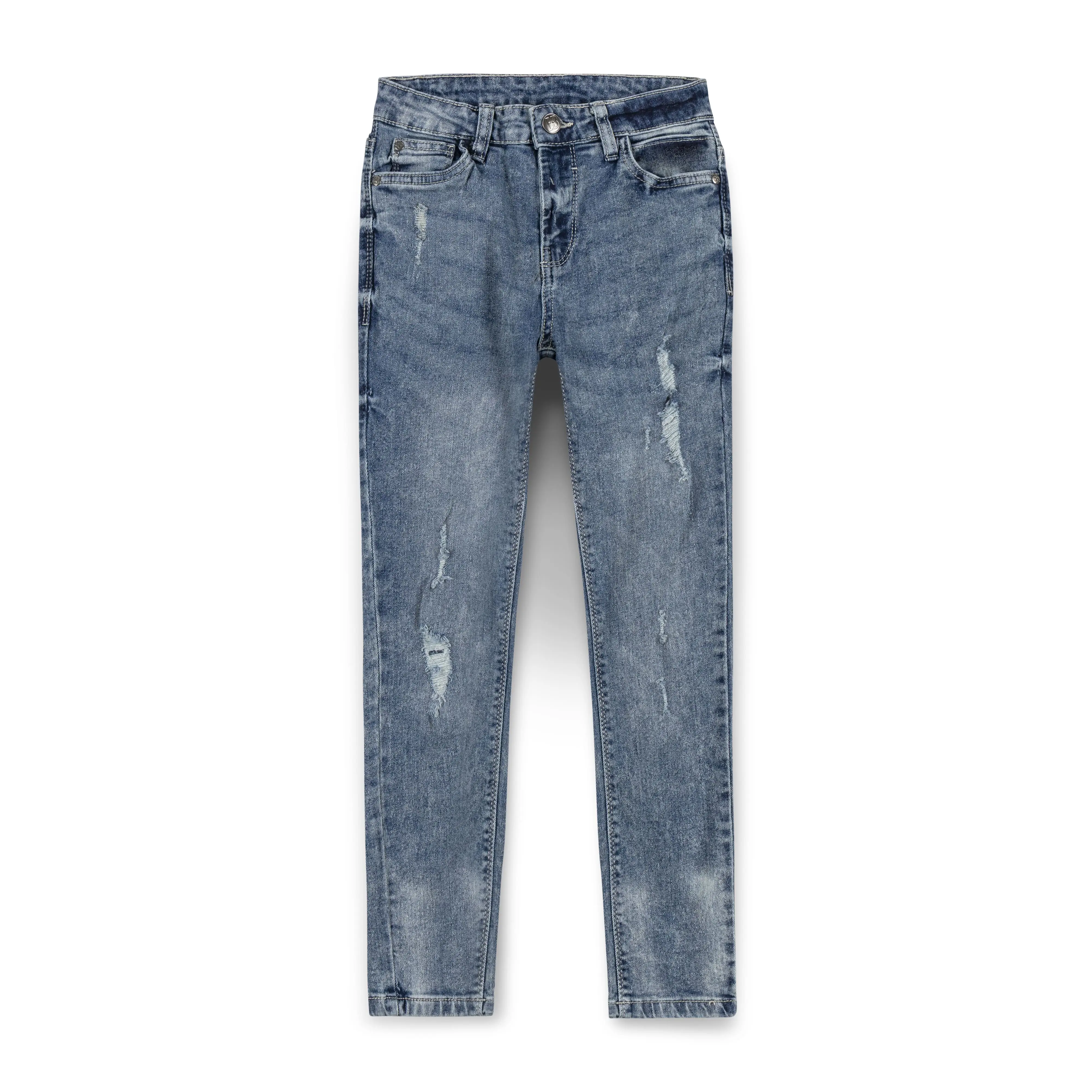 Men’s Premium Light Blue Distressed Slim Fit Denim Jeans