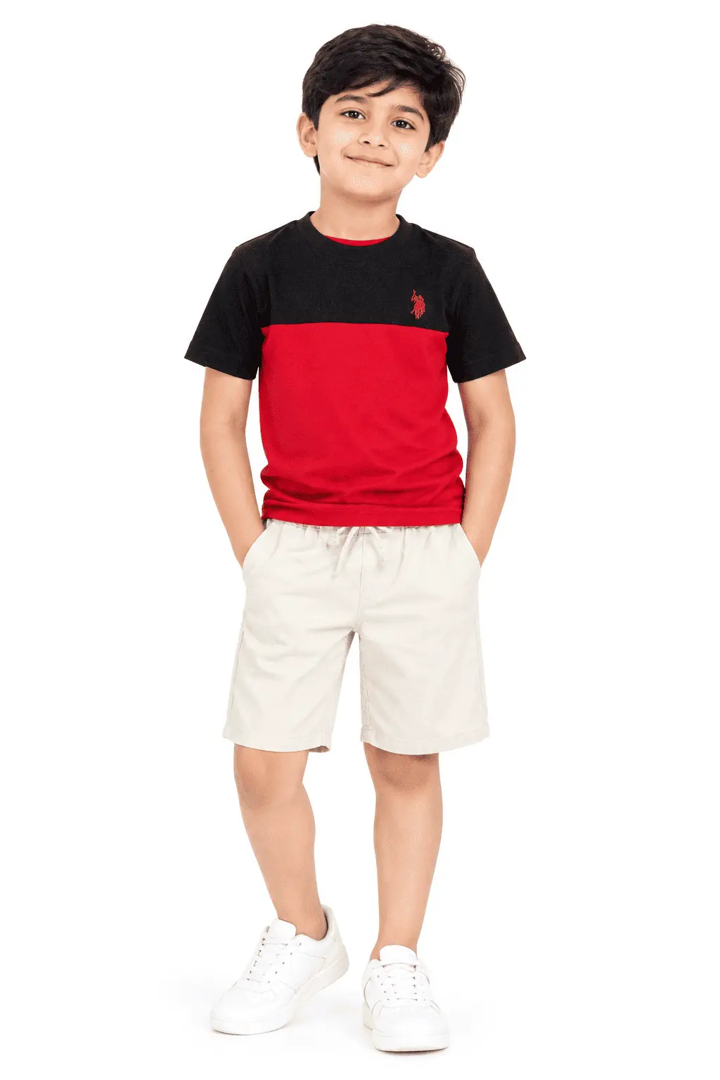 Boys’ Black & Red Signature Color Block T-Shirt